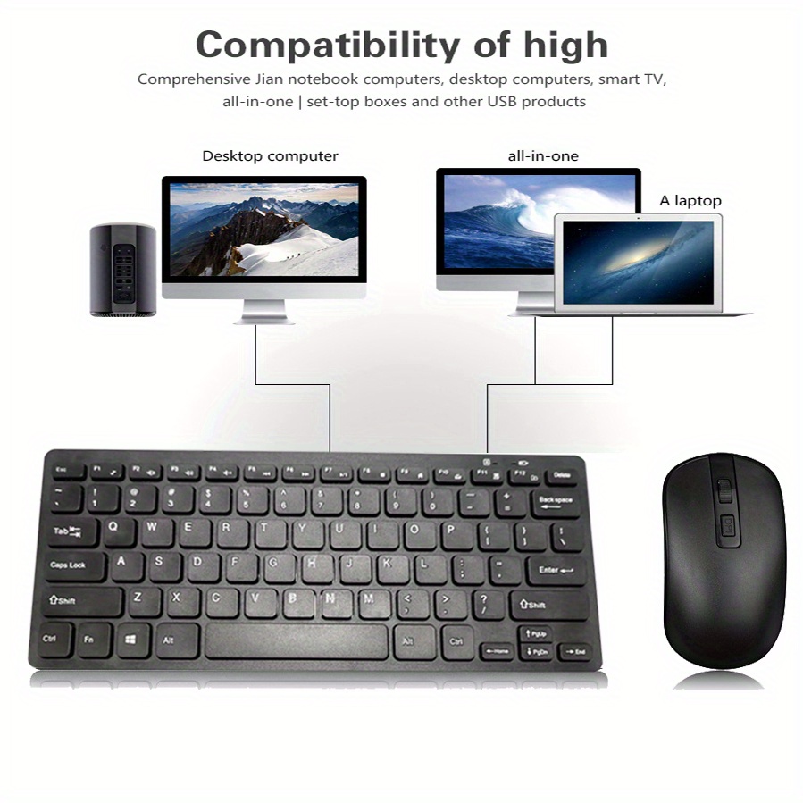 sleek stylish wireless optical keyboard mouse set perfect for your computer details 8