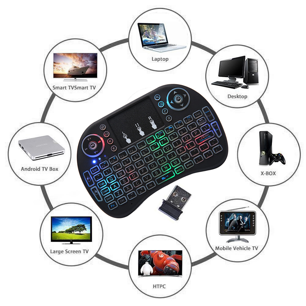 2 4ghz backlit mini keyboard touchpad mouse mini wireless keyboard with touchpad and multimedia keys for android tv box smart tv htpc ps3 smart phone tablet mac linux windows os details 1