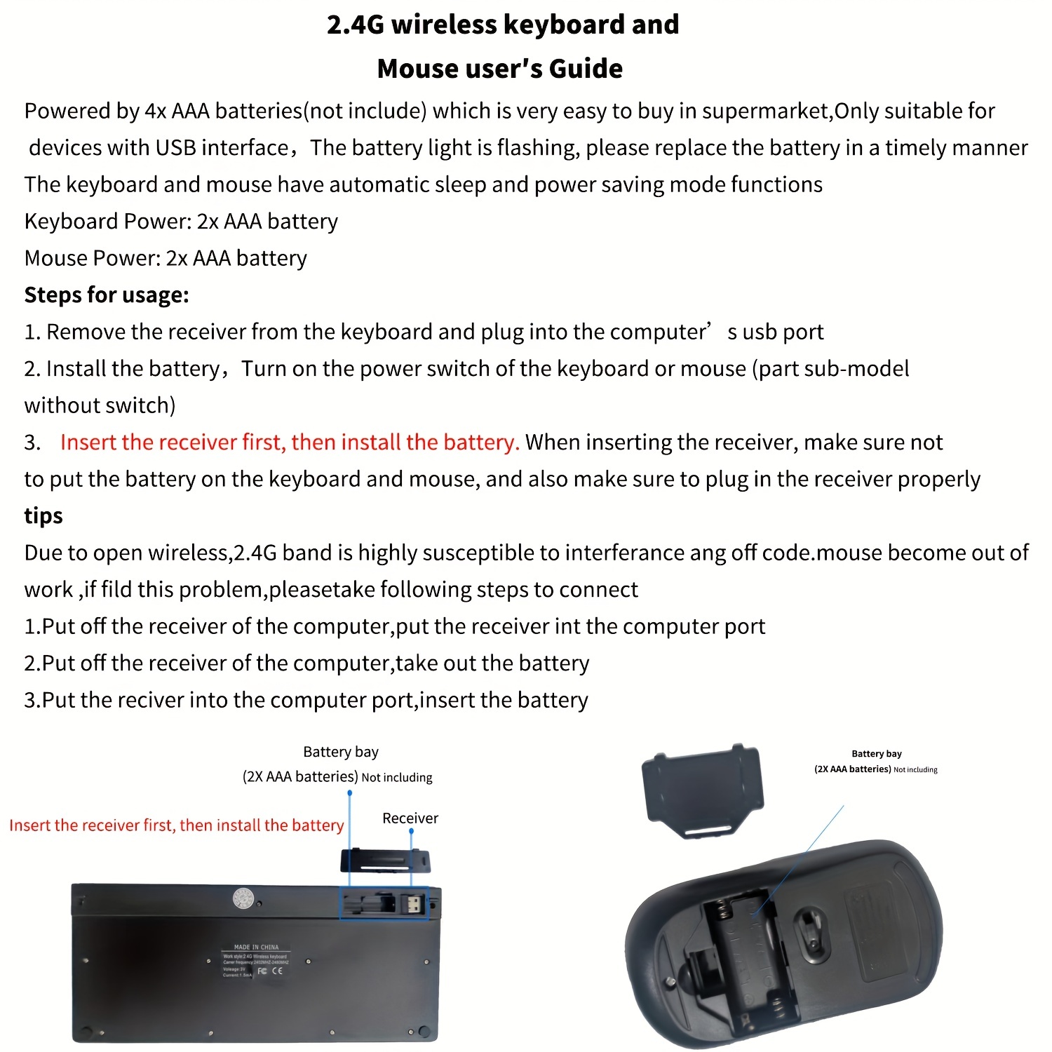 2 4g wireless keyboard and mouse combo full size slim keyboard and mouse set details 0