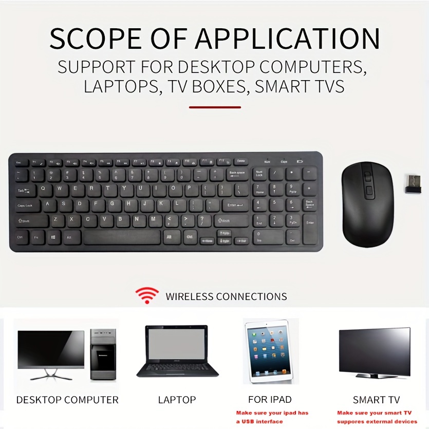 2 4g wireless keyboard and mouse combo full size slim keyboard and mouse set details 1