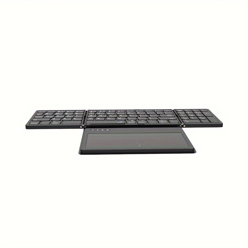 foldable wireless keyboard portable full size folding keyboard with large touchpad numeric keypad pu leather wireless travel keyboard for windows ios android mac details 4