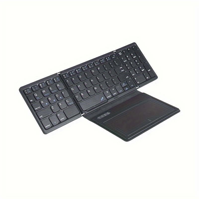 foldable wireless keyboard portable full size folding keyboard with large touchpad numeric keypad pu leather wireless travel keyboard for windows ios android mac details 6