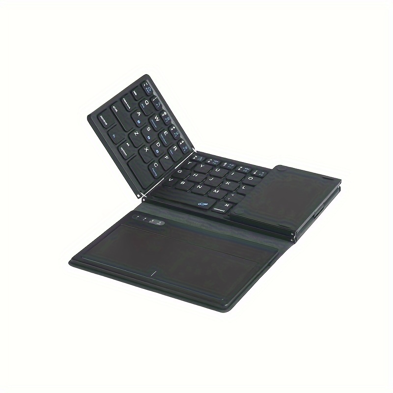 foldable wireless keyboard portable full size folding keyboard with large touchpad numeric keypad pu leather wireless travel keyboard for windows ios android mac details 7