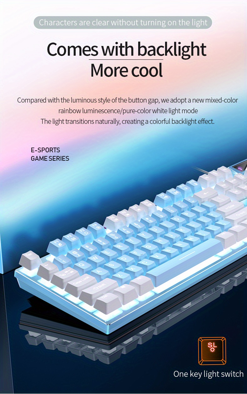 wired gaming keyboard usb led lighting for game office e sports details 4