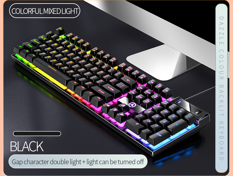 universal gaming keyboard usb wired keyboard luminous keyboard for computer laptop notebook easter gift details 4