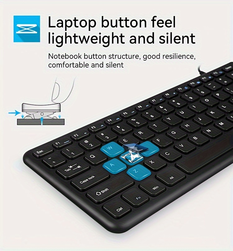 bow chocolate keyboard wired desktop computer notebook usb external home office typing wired keyboard mouse details 3