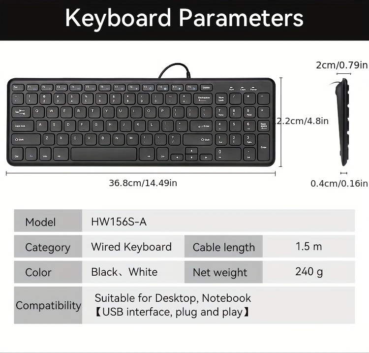 bow chocolate keyboard wired desktop computer notebook usb external home office typing wired keyboard mouse details 6