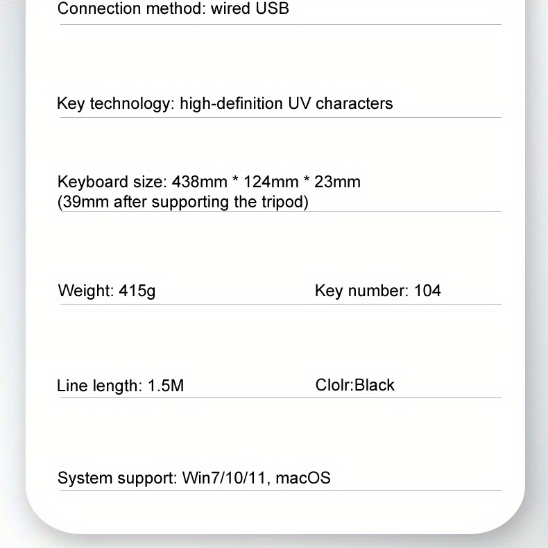 usb wired keyboard details 8