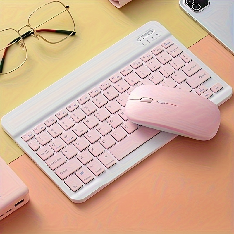 wireless keyboard mouse set mini portable silent keyboard fcharging suitable for ipad tablet laptop office computer keyboard details 6