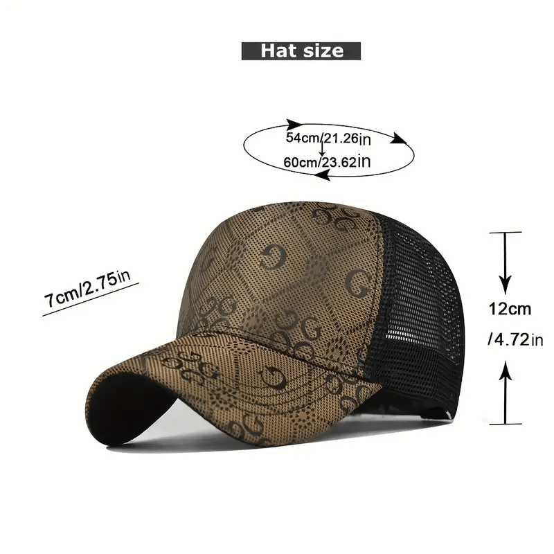 mens letter print baseball cap mesh breathable adjustable hip hop trucker sun hat for outdoor fishing hiking ideal choice for gifts details 5