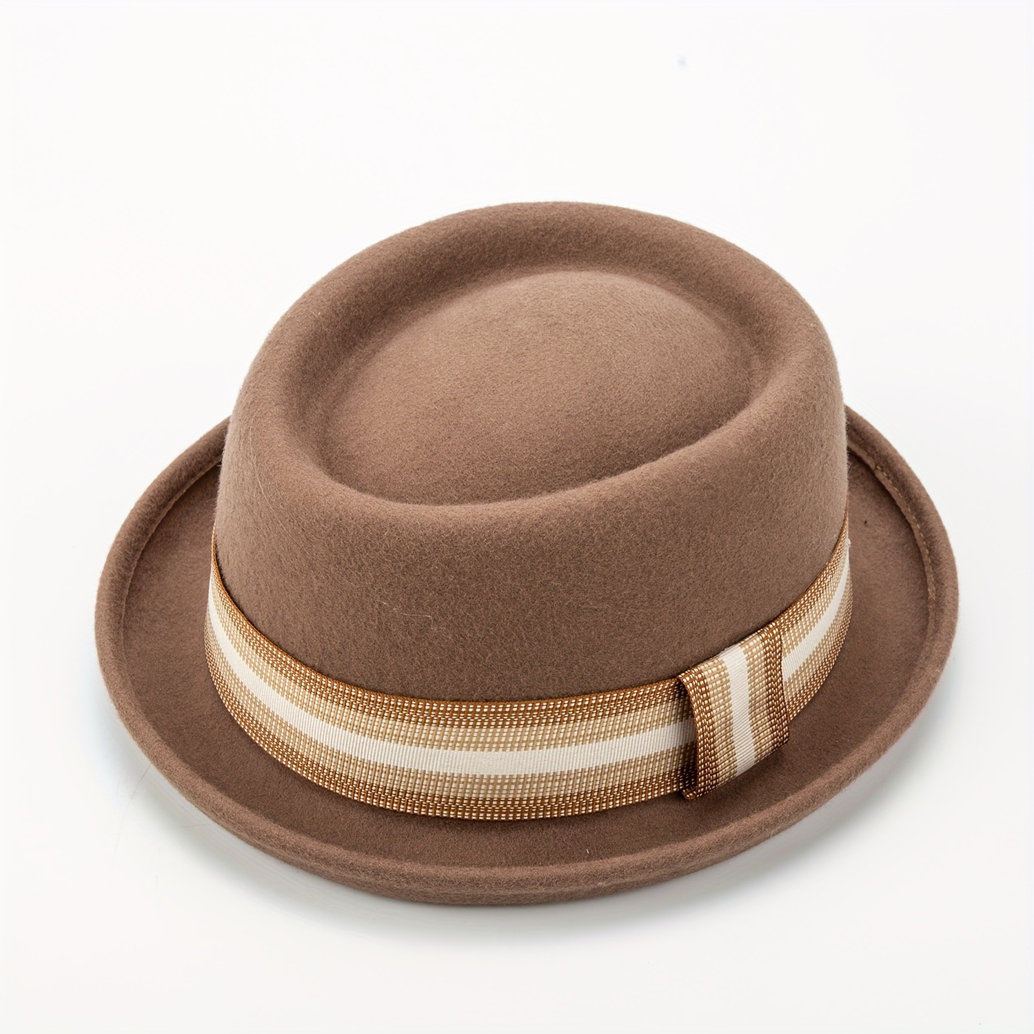 1pc 100 wool mens dress hat with brim classic felt fedora vintage hat ideal choice for gifts details 2