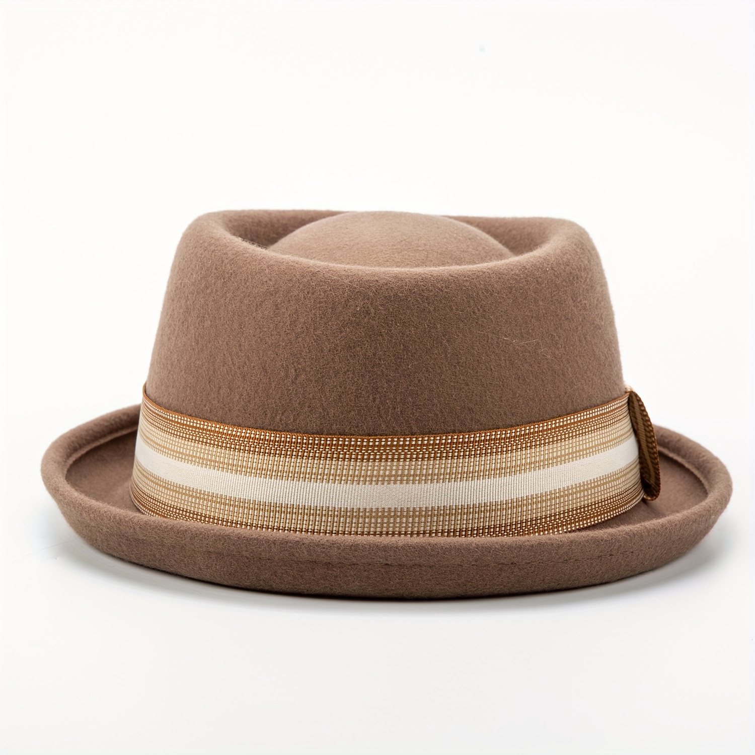 1pc 100 wool mens dress hat with brim classic felt fedora vintage hat ideal choice for gifts details 3