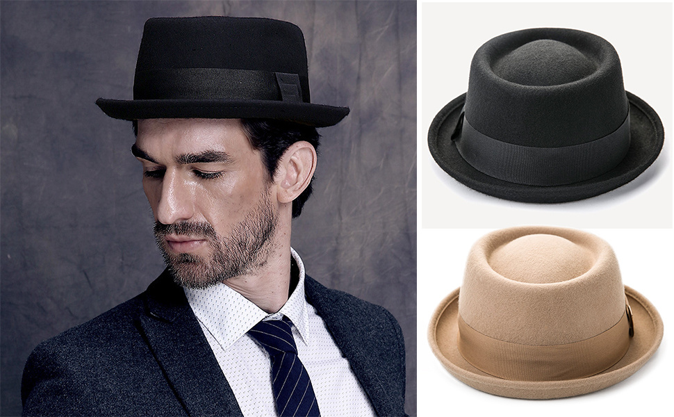 pork pie hat 100 wool felt mens porkpie breaking bad hats flat top mens fedora ideal choice for gifts details 0