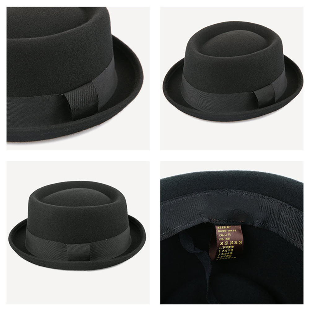 pork pie hat 100 wool felt mens porkpie breaking bad hats flat top mens fedora ideal choice for gifts details 2