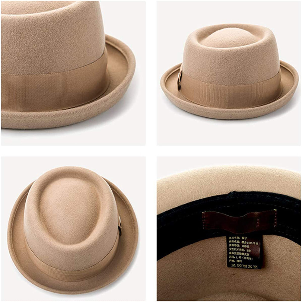 pork pie hat 100 wool felt mens porkpie breaking bad hats flat top mens fedora ideal choice for gifts details 3