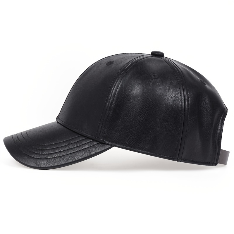 1pc mens pu leather baseball cap ideal choice for gifts details 2