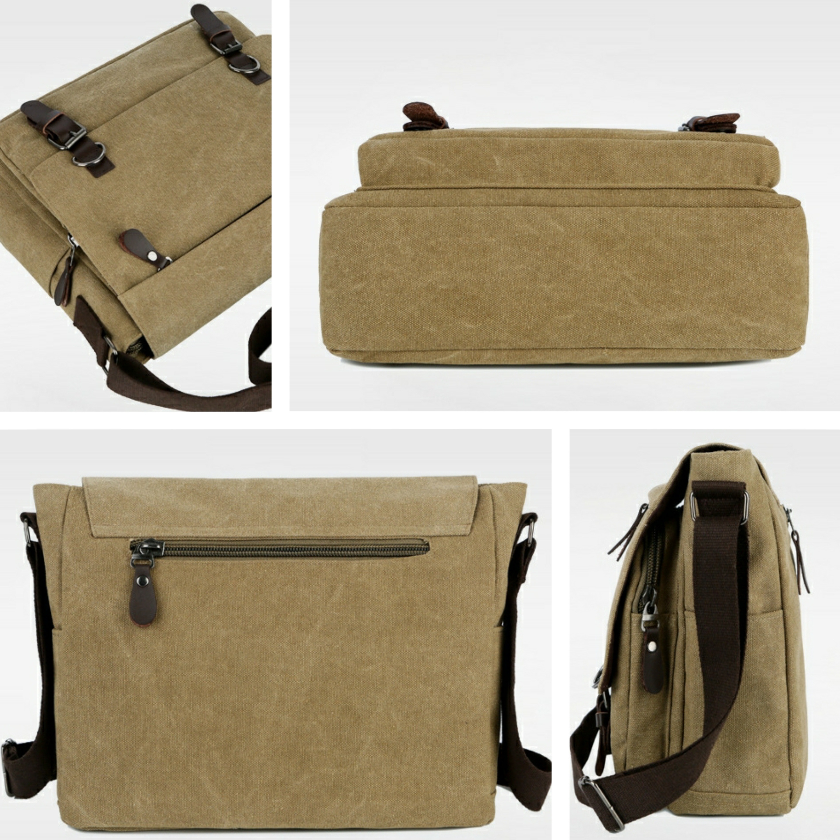 1pc mens wear resistant dirty resistant retro canvas bag practical fabric waterproof thick and stylish bag details 5