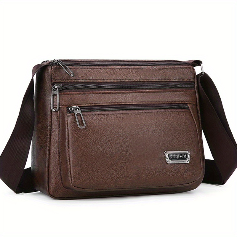 mens simple casual crossbody bag outdoor wear resistant shoulder bag details 5