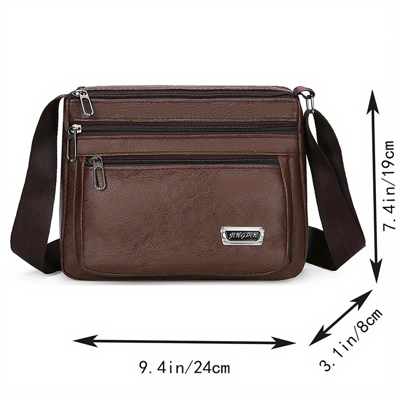 mens simple casual crossbody bag outdoor wear resistant shoulder bag details 13