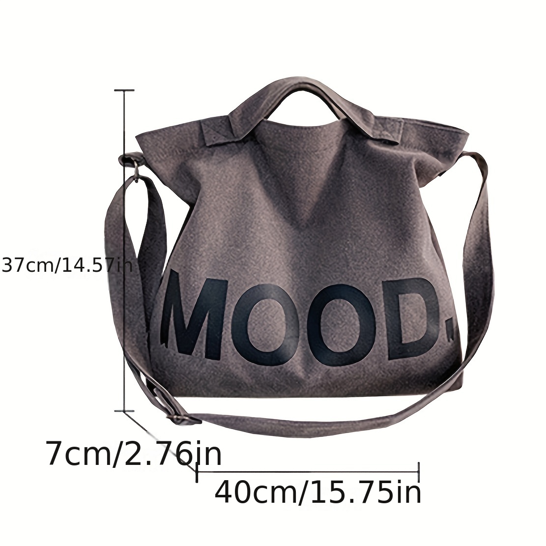 casual letter shoulder bags solid color canvas handbag fashion large capacity crossbody bag tote details 5