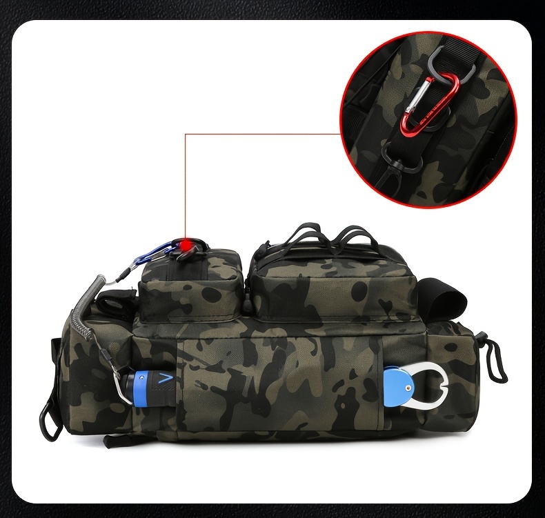 multi functional outdoor fishing tackle backpack mens horizontal storage bag waterproof fishing gear storage bag suitable for fishing climbing hiking details 8