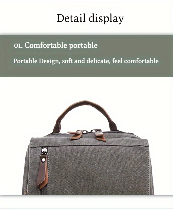 2pcs set mens fashion canvas bag outdoor travel large capacity sling bag and card holder set details 10