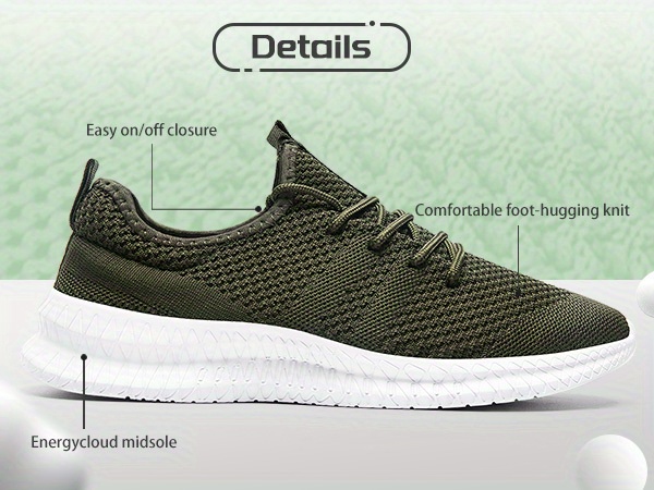 mens casual solid color breathable mesh shoes outdoor anti skid lace up walking sneakers details 2