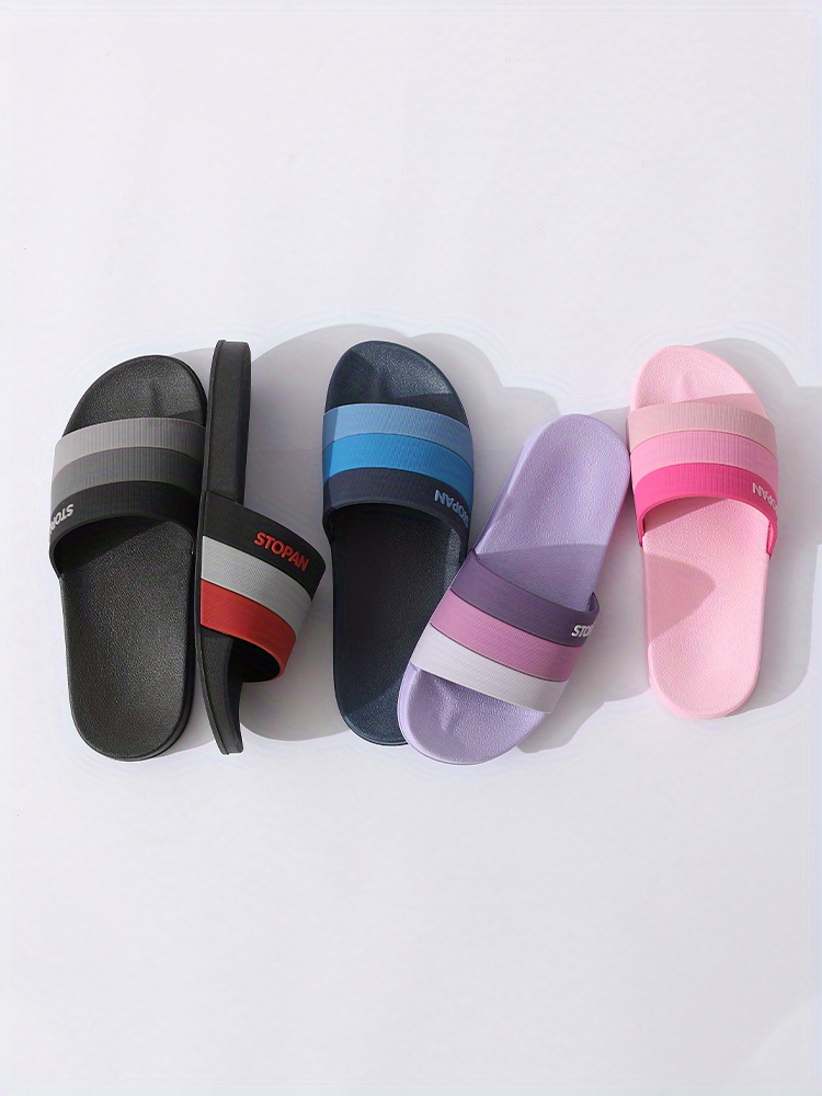 mens lightweight non slip open toe quick drying slides for bathroom beach summer details 0