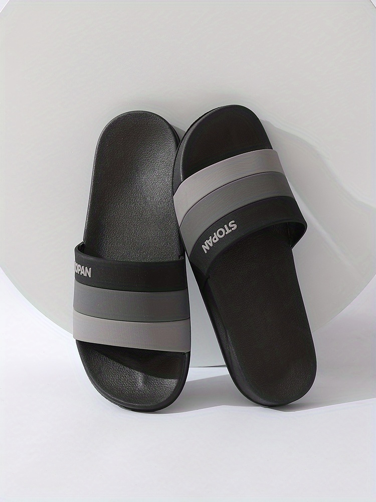 mens lightweight non slip open toe quick drying slides for bathroom beach summer details 3