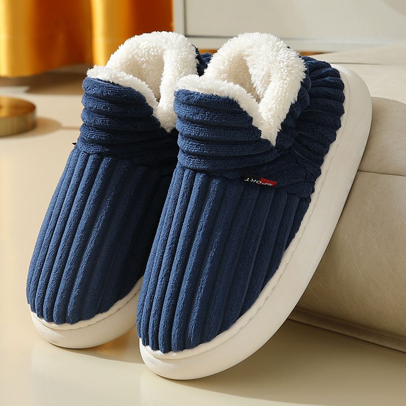 mens fashion house slippers lightweight breathable soft warm comfortable slip on shoes with fuzzy lining autumn and winter details 1