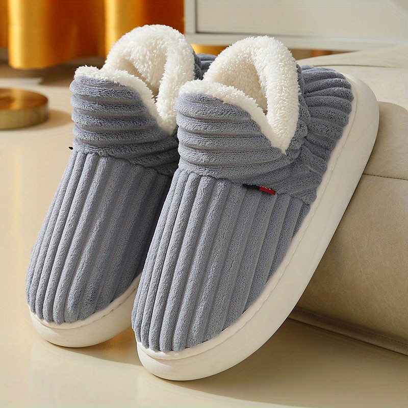 mens fashion house slippers lightweight breathable soft warm comfortable slip on shoes with fuzzy lining autumn and winter details 2