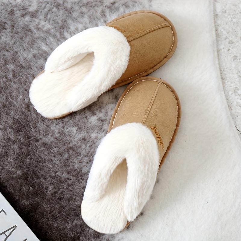 mens warm cozy plush non slip slippers comfy house home shoes winter details 8