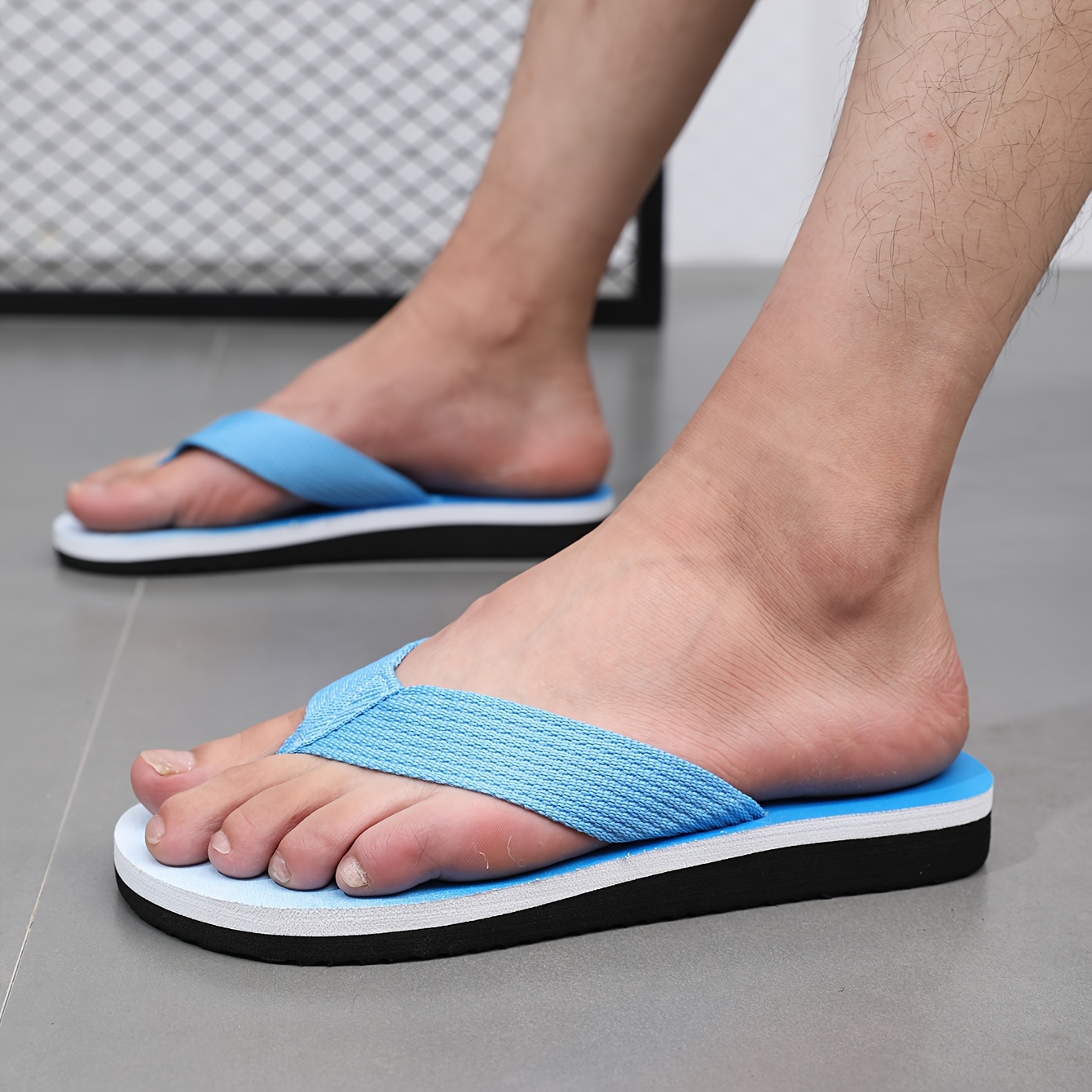 mens ombre thong sandals casual non slip flip flops shoes toe post sandals for indoor outdoor beach shower spring and summer details 14