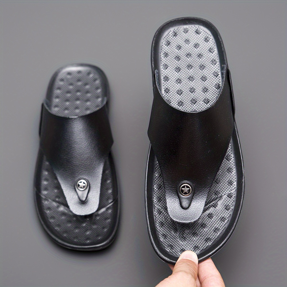 mens summer rome flip flop beach sandals comfortable t strap open toe slipper men slippers details 2