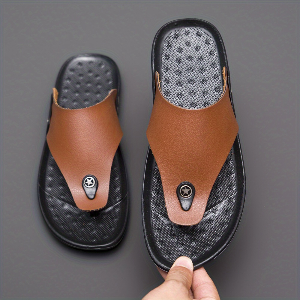 mens summer rome flip flop beach sandals comfortable t strap open toe slipper men slippers details 5