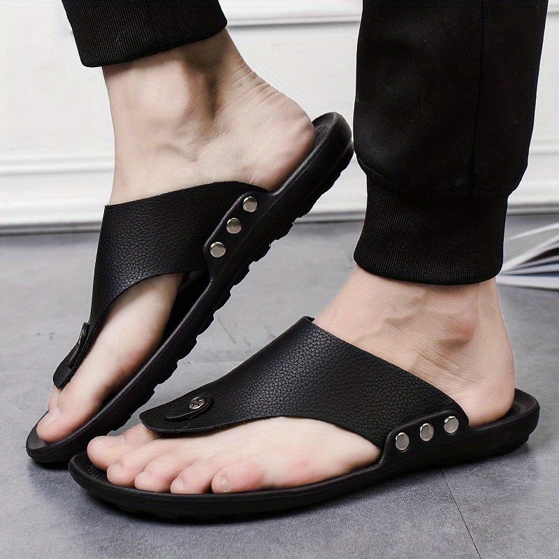 mens summer rome flip flop beach sandals comfortable t strap open toe slipper men slippers details 21