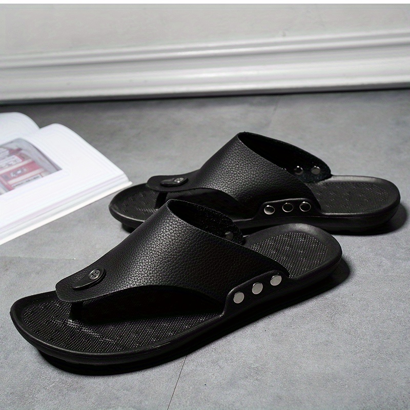 mens summer rome flip flop beach sandals comfortable t strap open toe slipper men slippers details 31