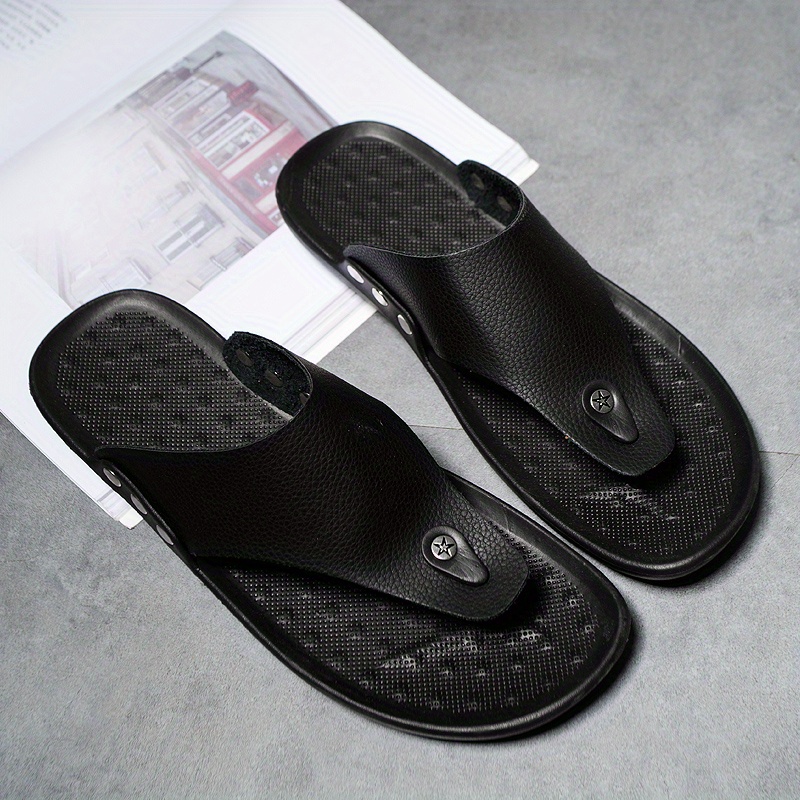 mens summer rome flip flop beach sandals comfortable t strap open toe slipper men slippers details 33