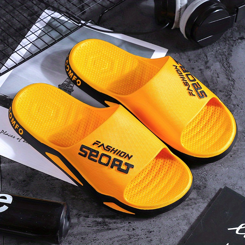 mens fashion slides casual non slip slippers open toe shoes for indoor outdoor beach shower details 8