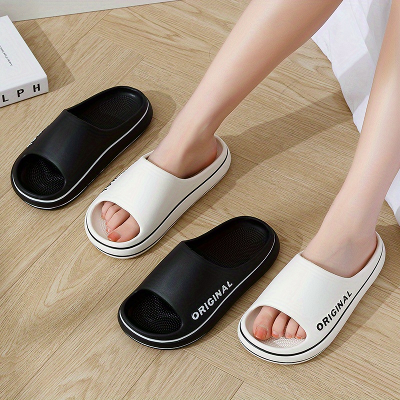 mens slides casual simple letters print lightweight non slip slippers open toe shoes for indoor outdoor beach shower spring and summer details 6