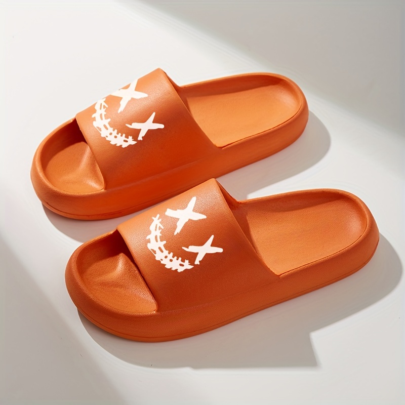 mens smiling face pillow slides casual non slip slippers open toe shoes for indoor outdoor beach shower spring and summer details 11