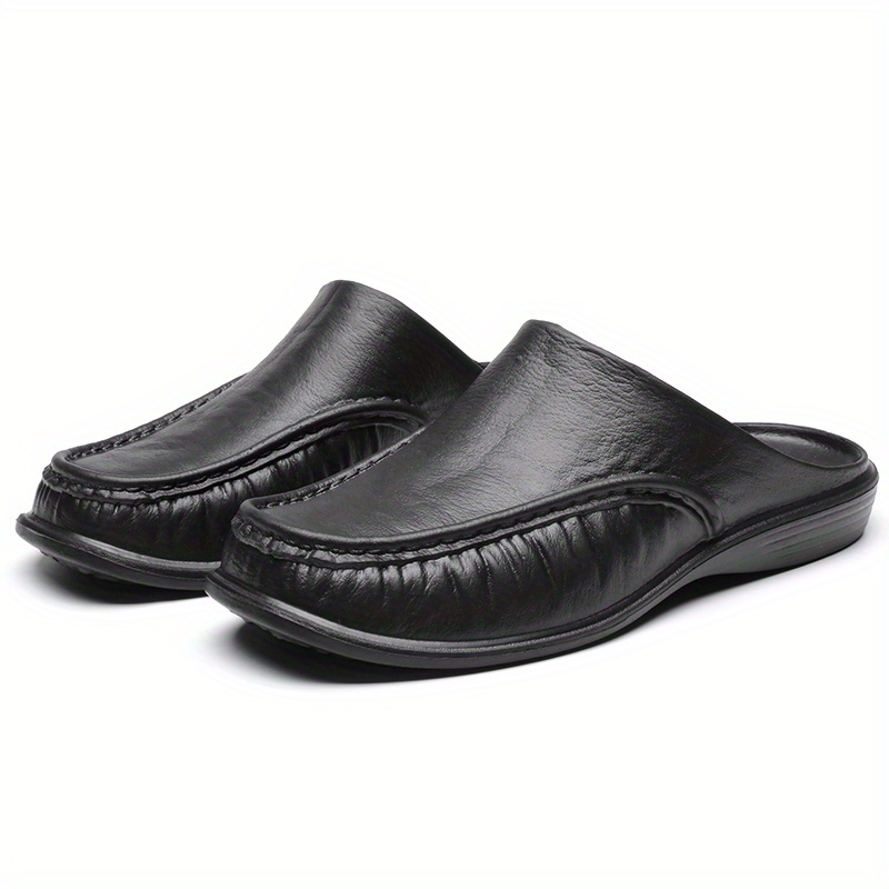 mens fashion closed toe non slip wear resistant slippers details 0