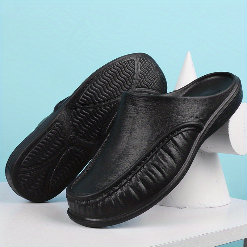 mens fashion closed toe non slip wear resistant slippers details 1