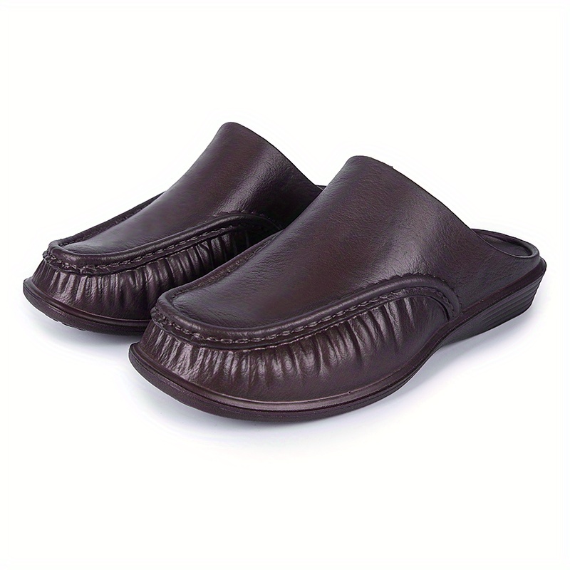 mens fashion closed toe non slip wear resistant slippers details 8