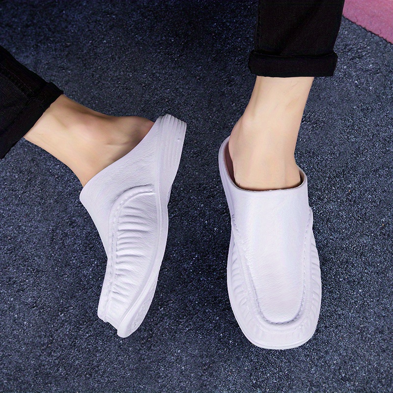 mens fashion closed toe non slip wear resistant slippers details 10