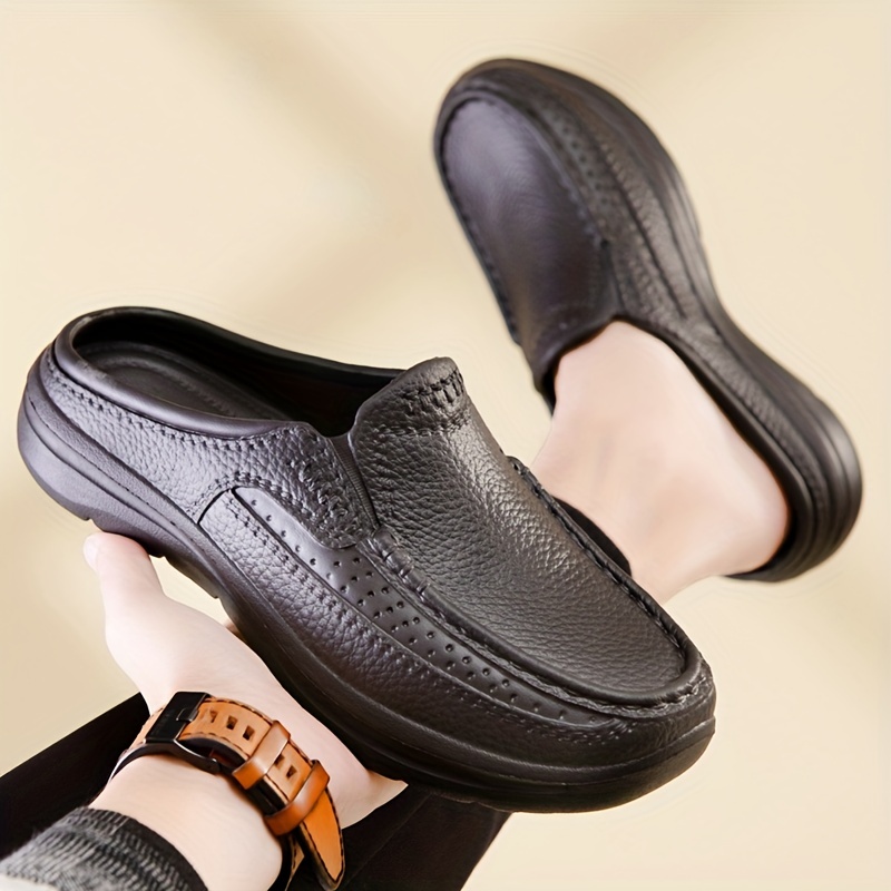 mens slip on mules casual walking slippers outdoor backless loafers comfy open back shoes details 9