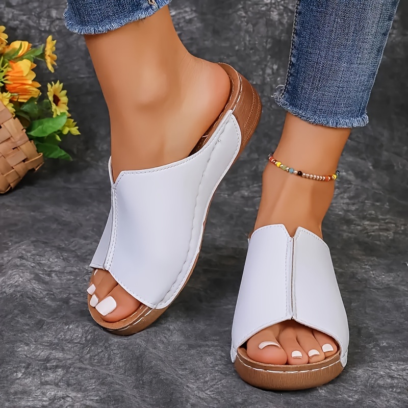 womens wedge slide sandals casual open toe platform sandals comfortable summer shoes details 0