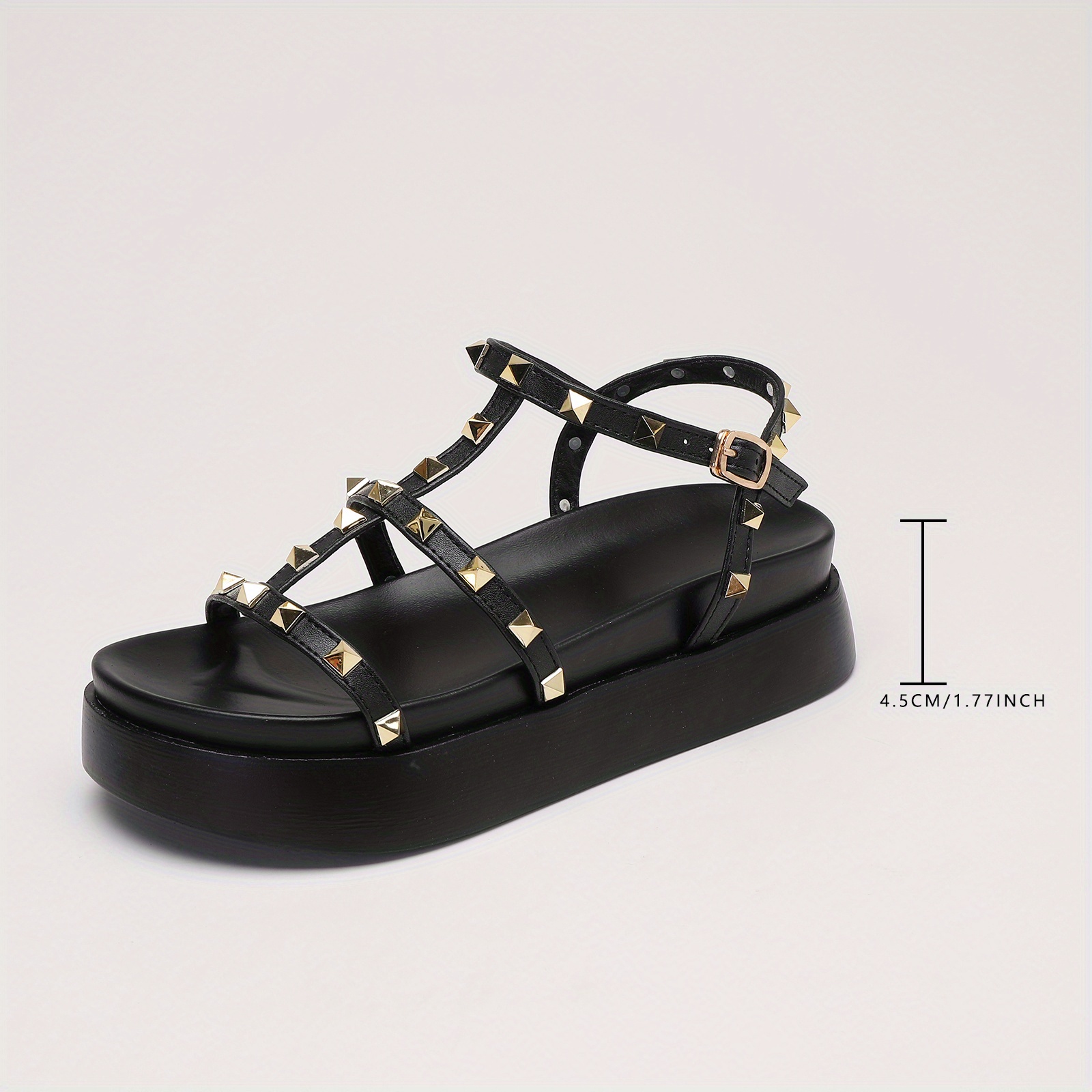 womens rivets decor platform sandals fashion beach sandals with adjustable strap summer comfortable shoes details 0