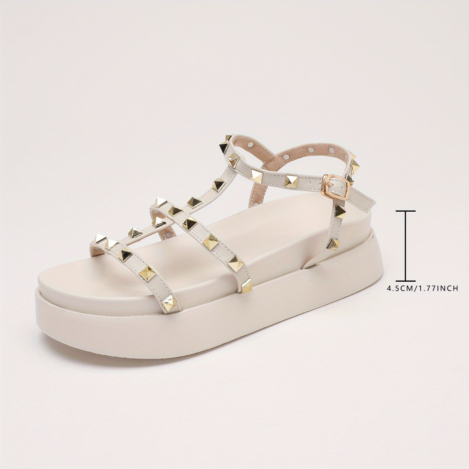 womens rivets decor platform sandals fashion beach sandals with adjustable strap summer comfortable shoes details 3