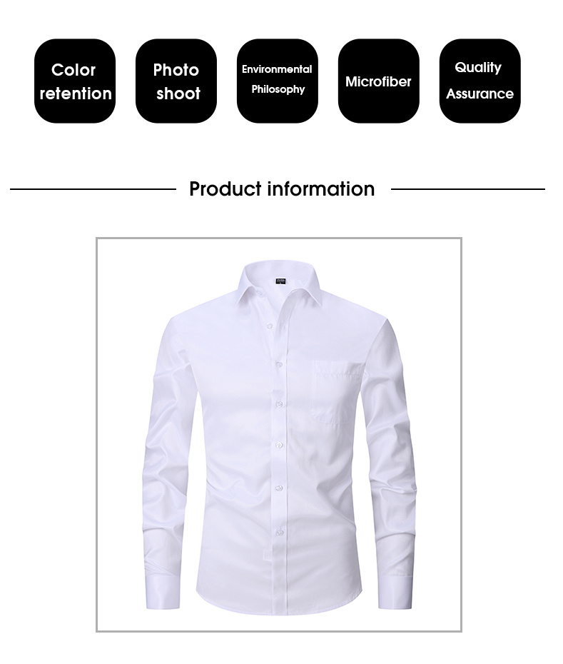 esea european and american mens regular long sleeve shirt formal dress with pocket wrinkle free buckle solid large business workers shirt color multi choice commuter shirt top mens twill plain plain long sleeved shirts details 5